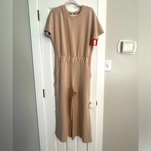 Spanx AirEssentials Cropped Jumpsuit, M, Camel- NWT